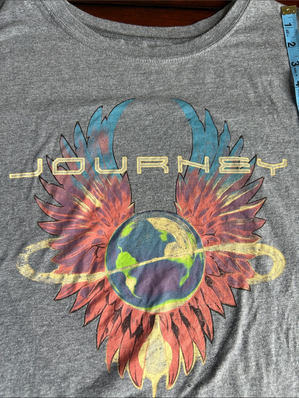 Journey band T size 2 vinyl icons grey short sleeve